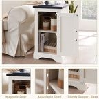 JXQTLINGMU 3-Piece Farmhouse Coffee Table and End Table Sets, Includeds 36" Lift Top Square Coffee Table w/Storage & 2 Rustic Wood End Tables w/Charging Station & Barn Doors for Living Room, White