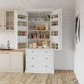 Merax 77” Pantry Cabinet, Kitchen Pantry Storage Cabinet with Drawers, Doors and Adjustable Shelves,Freestanding Buffet Cupboards Sideboard for Living Room and Dinning Room, White