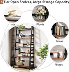Tribesigns 5-Tier Bookshelf Industrial Bookcase, 5 Shelf Ladder Shelf Book Storage Shelf Organizer for Living Room, Home Office