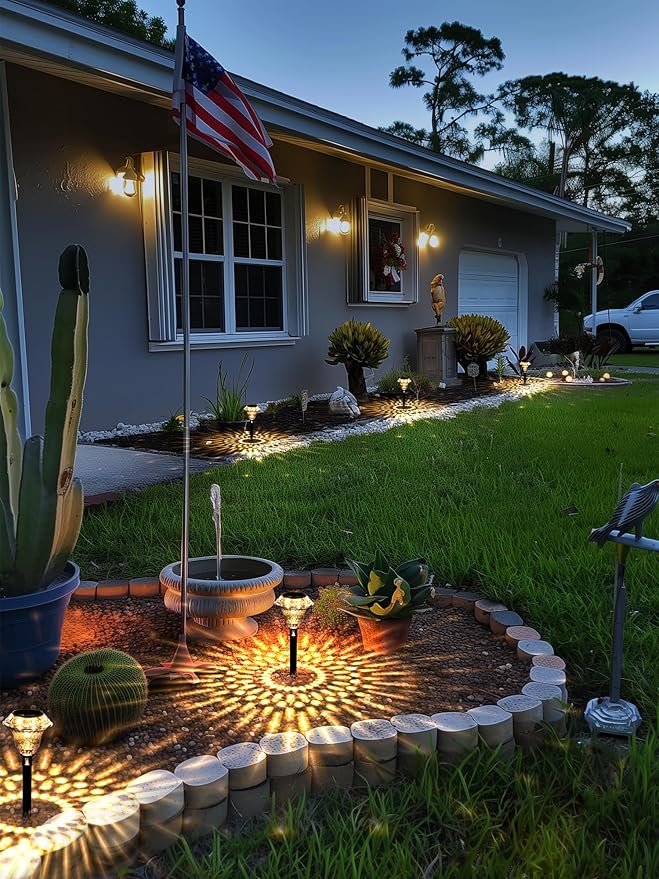 SOLPEX Solar Pathway Lights Garden Decor for Yard, Garden Lights Solar Powered Waterproof Landscape Lighting, Solar Outdoor Lights Porch Decor for Path Walkway Driveway (8 Pack Warm White)
