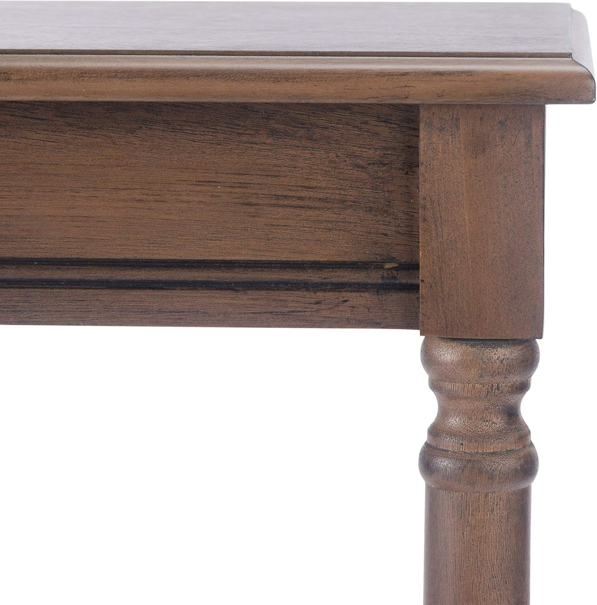 SAFAVIEH Furniture - Tinsley Rectangle Console Table - Brown - Solid Wood - Farmhouse Turned-Leg Design - Ideal for Entryway, Living Room, Hallway, 28"W x 11.75"D x 28"H (CNS5724C)