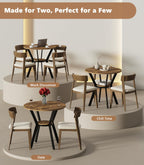 MECHYIN 31.5" Round Kitchen Table for 2-4, Small Round Dining Table with Storage, Rustic Wood Circle Table with Metal Legs, Compact Dining Room Table for Kitchen, Cafe, Apartment and Small Space