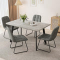 ZckyCine 46.5" Modern Grey Dining Table Set for Small Spaces, 5-Piece Set with Rectangular Table & 4 Padded Leather Chairs, Compact, Sturdy & Easy to Assemble (Table + 4 Grey Dining Chairs, 46.5")