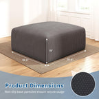 40" Oversized Square Corduroy Ottoman, Large Ottoman Pouf Footstool, Grey | Poofy Soft Foot Rest, Movable Pouf Ottoman, Floor Ottoman, Foam Chunk Filling, Living Room Sofa Couch Bedroom, 1 Piece