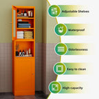 67" Tall Metal Storage Cabinet with 2 Doors & 3 Adjustable Shelves | Two-Way Opening Doors Bathroom Storage Cabinet,Easy To Clean Metal Pantry Cabinet
