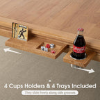 Board Game Table with Removable Table Top, Seats 4 to 6 Players with 57in x 33in Play Area, Includes Play Mat, Detachable Cup Holders and Dice Trays, Minimal Assembly Required