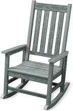Oversized Outdoor Rocking Chair, HDPE 350lbs Heavy Duty Porch Rocker with High Back, All Weather Resistant Patio Rocking Chair for Lawn, Garden & Deck (Grey)