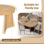 LUMISOL 5-Piece Round Dining Table Set for 4, Extendable Kitchen Table Set with 4 Upholstered Chairs, Kitchen Table and Chairs Set for Dining Room, Kitchen, Natural Wood Wash