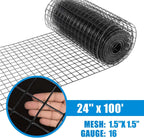 Fencer Wire 16 Gauge Black Vinyl Coated Welded Wire Mesh Size 1.5 inch by 1.5 inch