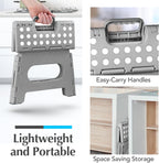 Handy Laundry Folding Lightweight Step Stool - Sturdy Enough to Support Adults - Opens Easy with One Flip - Great for Kitchen, Bathroom or Bedroom (Gray - 8 Inch)