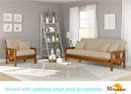 Stanford Futon Set - Full Size, Frame, 8" Twill Khaki Mattress