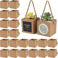 Temlum 2.5 Inch Succulent Wrap Bags (Fits 2.5″ Pots) with Thank You & Let Love Grow Stickers, Small Gift Box for Wedding, Baby Shower, Succulent Party Favors for Guests (Brown 40pcs)