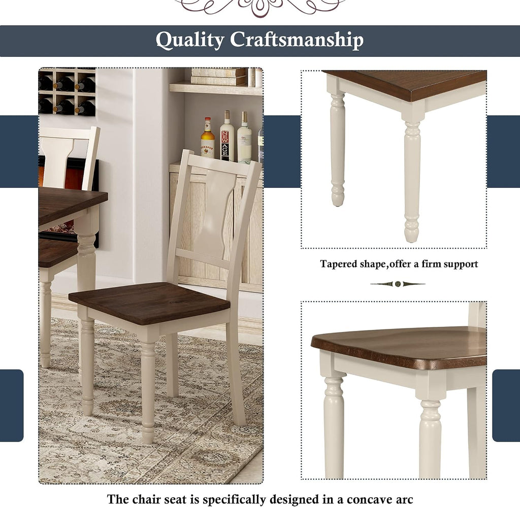 LUMISOL 60" Farmhouse Kitchen Table Set for 4-6