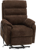 DYNOX Power Lift Recliner Chair for Elderly, Dual Motor Lay Flat Lift Chair with Heat & Massage, 350 LBS Capacity(9188,Chenille,Brown)