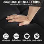 120" Oversized Modular Sectional Couch,Cloud Sectional Sofa with Deep Seat, Modern Modular Couch with 4 Throw Pillows,L-Shaped Chenille Sofa Couches with Left Facing Chaise for Living Room, Black