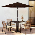 AreShark 7.5FT Patio Umbrella Table Market Umbrella with 6 Sturdy Ribs, Button Tilt/Crank, Heavy-Duty Outdoor Umbrellas for Pool, Deck, Garden and Backyard, Brown