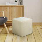 Studio Living Warren 18" Cube Ottoman, Urban Transitional, Fully Assembled, Soft Boucle Fabric, Snow