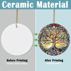 Colorful Ceramic Tree of Life Christmas Ornament, Tree of Life & Christmas Ornaments for Tree, Holiday Decor - Pattern C