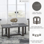Signature Design by Ashley Dynnford Industrial Water Stain Resistant Table, Set of 3, Gray & Dark Brown