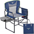 SUNNYFEEL Oversized Camping Chair Portable Directors Chairs with Side Table | Heavy Duty Folding Lawn Chair for Adults 300LBS with Compact Size, Breathable Mesh, Pocket & Carry Bag for Outdoor, Lawn, RV