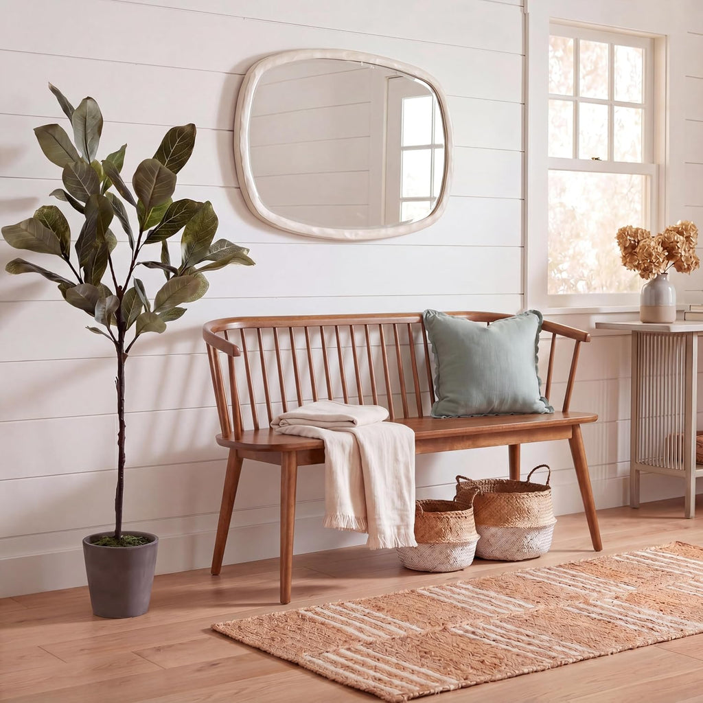 SAFAVIEH Furniture - Blanchard Spindle Bench - Honey - Solid Wood - Classic Windsor Design - Ideal for Entryway, Bedroom, Dining Room, 17.8" Seat Height (BCH8500H)