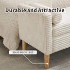 Chifee & Vingol 65.35" W Ottoman with Storage Bench for Bedroom End of Bed with Removable Pillows Upholstered Storage Ottoman Bench for Bedroom Living Room Hallway,Ivory