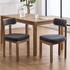 Linen Dining Chairs Set of 2, Mid Century Modern Upholstered Dining Room Chairs with Curved Back, Armless Kitchen Chairs for Living Room/Restaurant/Balcony/Bedroom/Home Desk/Task, Grey