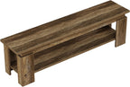 Tribesigns 63" Dining Bench for 2-3, Farmhouse Wooden Dining Room Bench with Storage Shelf for Kitchen & Dining Room