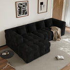 120" Oversized Modular Sectional Couch,Cloud Sectional Sofa with Deep Seat, Modern Modular Couch with 4 Throw Pillows,L-Shaped Chenille Sofa Couches with Left Facing Chaise for Living Room, Black