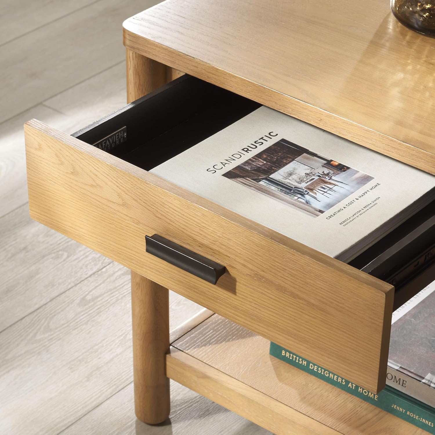 SAFAVIEH Couture Collection Jaylessa Natural 1-Drawer Nightstand Accent End Table