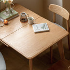 47.2''–59'' Extendable Solid Oak Dining Table, Farmhouse Kitchen Table for 6–8 People, Rounded Corners, Smooth Metal Slide Extension, Mid Century Kitchen & Dining (59.06" Light Oak)