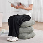 DUHOME 360°Swivel Upholstered Square Ottoman with Storage,Modern Boucle Ottoman Coffee Table with Removable Top White Vanity Stool with Storage for Bedroom, Living Room, Dark Green