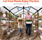 VEVOR Polycarbonate Garden Greenhouse, 8 x 10 Ft, with 2 Ventilation Windows, Hinged Door, Pavilion Style, Large Aluminium Greenhouse Kit, Flower Plant Shelter for Outdoors, Backyard