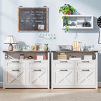 Farmhouse 4 Drawer File Cabinet with Open Storage Shelf, Lateral Filing Cabinet Fits Letter/A4/ Size, Home Office Filing Organizer, Document Storage Printer Stand for Office and Home. Uunique White