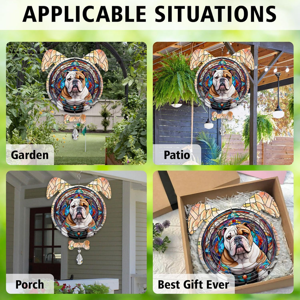 Norwegian Elkhound Dog Ears Wind Spinner, Norwegian Elkhound Wind Spinner Hanging for Yard and Garden