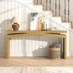 Epecoya Extra Long Console Tables for Living Room, Slim Entryway Table 63 Inches Long, Wooden Couch Table Behind Sofa for Hallway, Living Room, Home, Natural Teak