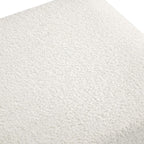 Modern Boucle Ottoman Footstool, 24" Arched Upholstered Vanity Stools for Makeup Room, Small Foot Rest for Entryway, Living Room, Bedroom (Fully Assembled)，White