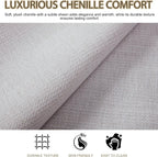 54" Majestic Extra-Tall Wingback Bed Frame Queen - Premium Textured Ivory Canvas Chenille Upholstered Platform Bed, 1000lbs Capacity, No Box Spring Needed (Queen U.S. Standard)