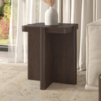 Henn&Hart 20" Modern Square End Table, Side Table, Nightstand with X-Base for Living Room, Office, Family Room, or Bedroom, Heritage Oak
