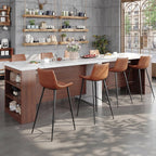 61" Kitchen Island Table with Storage, Counter Height Dining Table, Walnut | with Power Outlets, LED Lights, 3-Tier Side Storage, Faux Marble Top, Modern Stationary Kitchen Storage Islands for 4 Seats