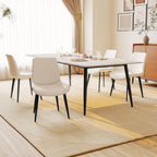 Modern Dining Chairs Set of 4, PU Leather Upholstered Dinner Chairs with Sturdy Metal Legs and Comfort Backrest, Armless Accent Side Chairs for Home Kitchen, Living Room (Light Beige)