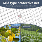 Garden Netting, 15ft x 30ft Black Bird Netting Heavy Duty,Rabbit,Large Bees,Squirrels, Deer,Chicken, Anti Birds, Cardinals，Animal Fencing for Fruit Tree & Vegetable Garden