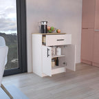 Multistorage Pantry Cabinet, One Drawer, Two Interior Shelves Ivory - Natural Oak