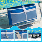Old Bahama Bay Beach Chairs for Adults, 7-Position Classic Lay Flat Beach Chair Reclining Beach Chair, Portable Aluminum Backpack Beach Chair with Towel Bar & Cooler Bag