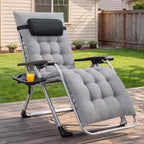 NEWBULIG Zero Gravity Chair, Folding Patio Recliner with Cup Holder Trays