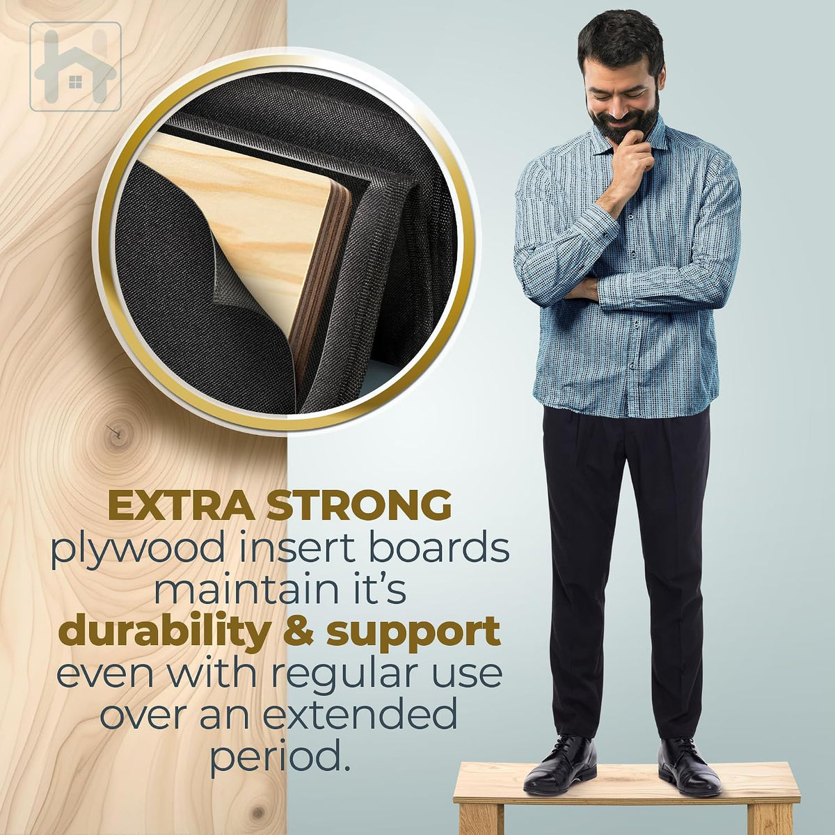 Golden Home Essentials Heavy Duty Couch Support for Sagging Cushions – 25in x 72in Extra Wide Sofa Cushion Board - Anti-Slip Sofa Cushion Support Board | Breathable Material