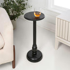 JONATHAN Y Leopold Solid Mango Wood Round Pedestal Drink Table, 24.5" Tall Traditional Martini Accent Side Table for Living Room and Small Spaces with Turned Leg, Black END3006C