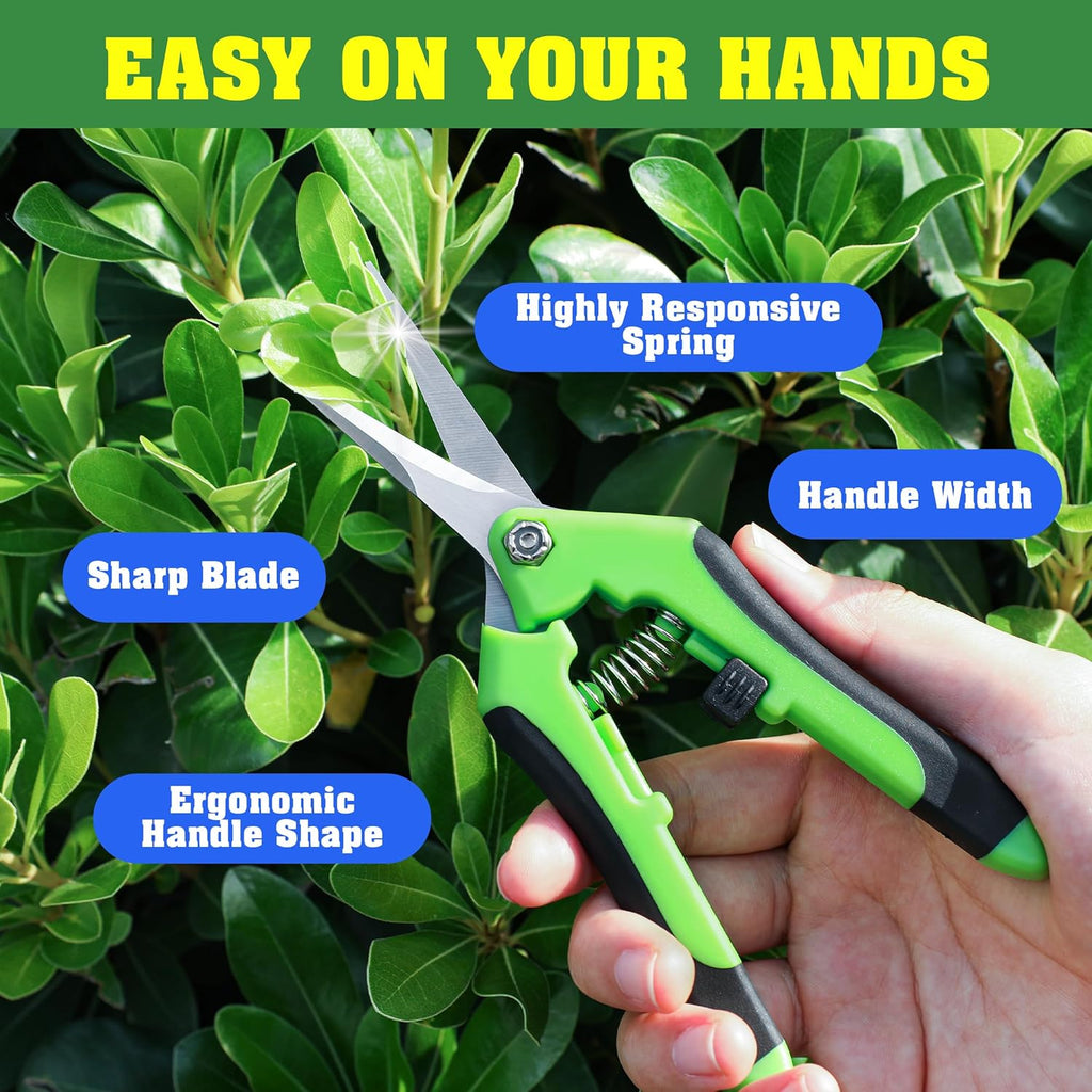 4 Pack Garden Shears, Stainless Steel Shears Gardening Tools, Scissors, Garden Clippers, Pruning Shears for Gardening Shears & Scissors (Orange Green)