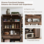 ACCOHOHO 72" Tall Wooden Pantry Storage Cabinet with Door Shelves & Drawer | Farmhouse, Barn Doors, Adjustable Shelves, Freestanding, Anti-tip Kit, for Kitchen, Dining Room, Living Room