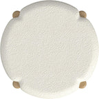 HomePop Luna 22" Round Ottoman - Cream Boucle